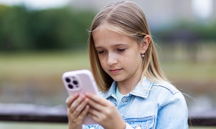 A girl with a smartphone