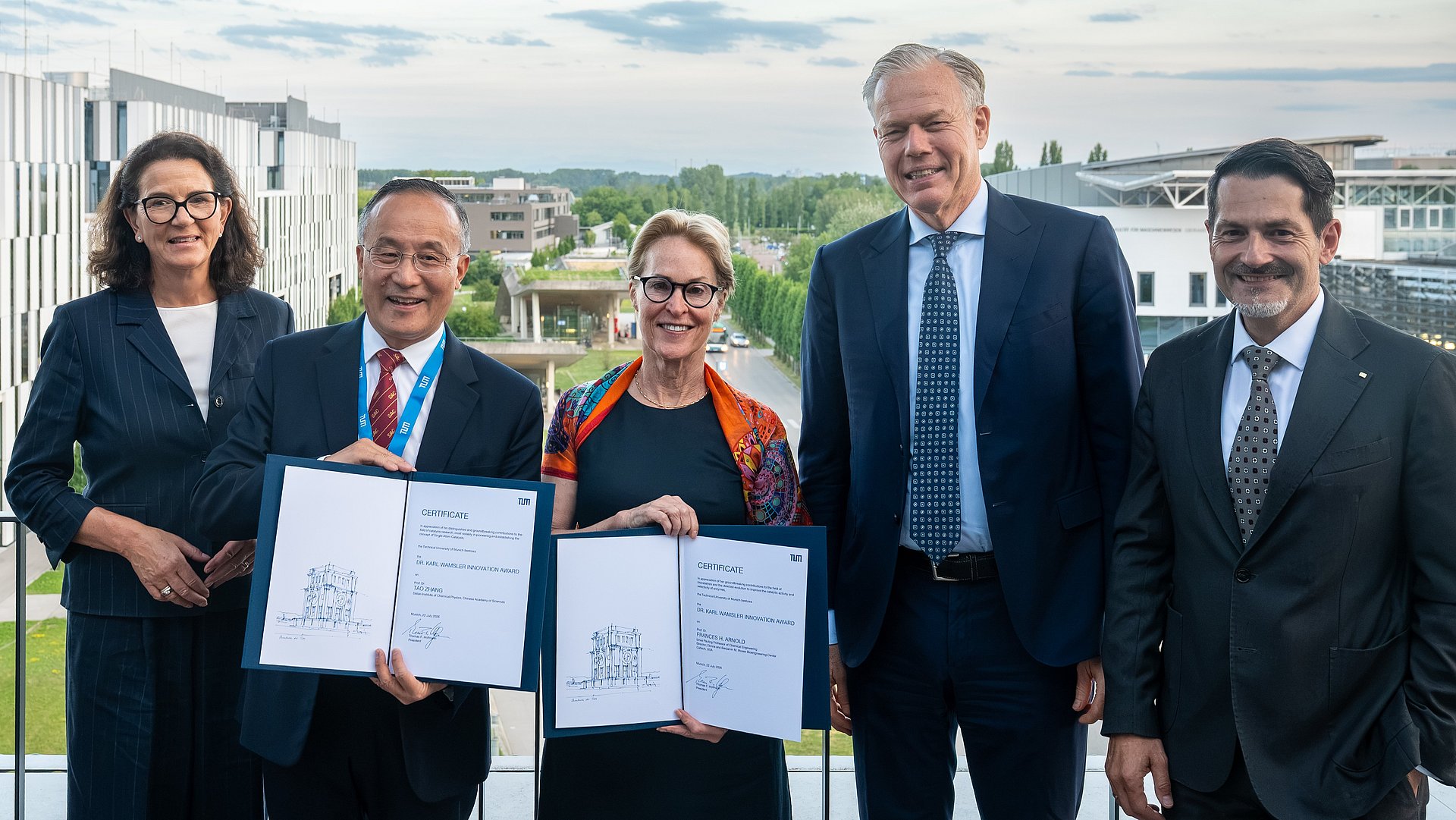 v.l.n.r: Susanne Wamsler, Tao Zhang, Frances H. Arnold, Conrad Keijzer, Thomas F. Hofmann