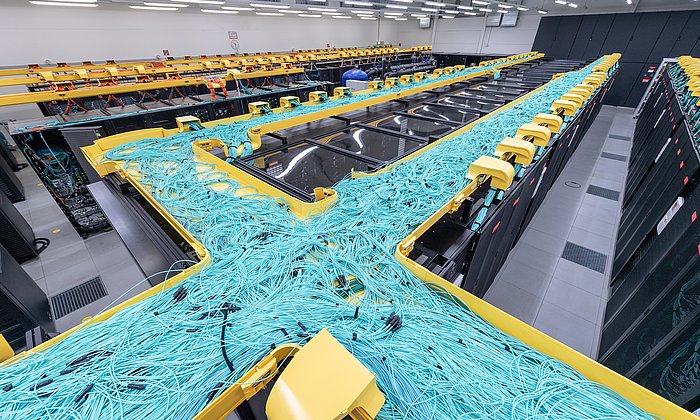 High-performance computer Super MUC at Leibniz Supercomputing Center (LRZ) in Garching. 