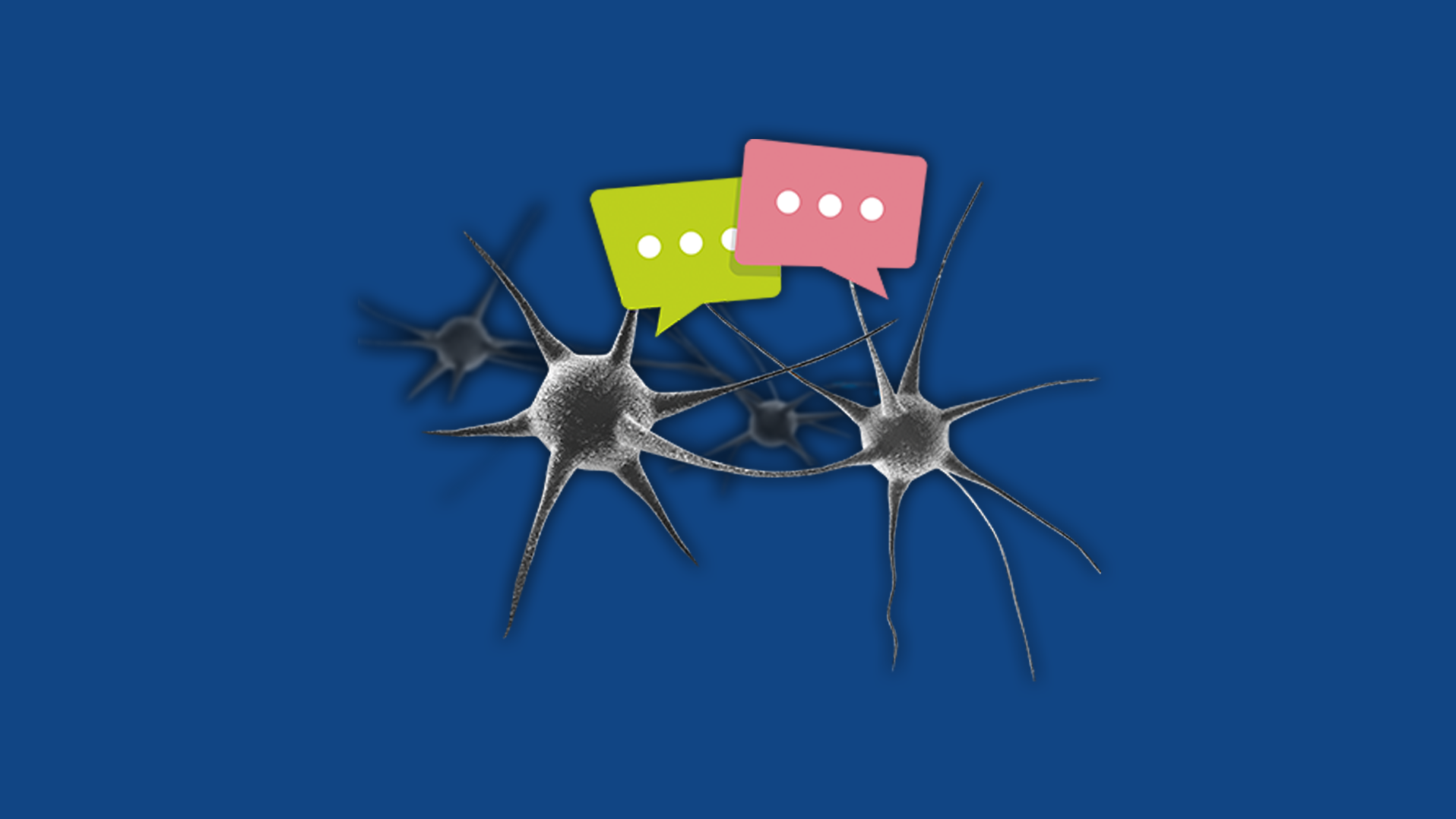 Collage mit zwei sich unterhaltenden Neuronen