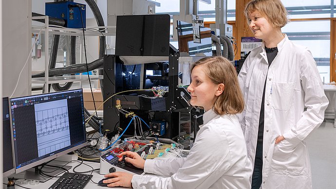 Researchers in a lab.