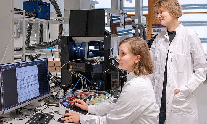Researchers in a lab.