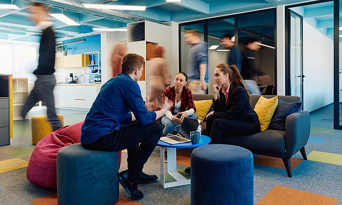 A team in a meeting.