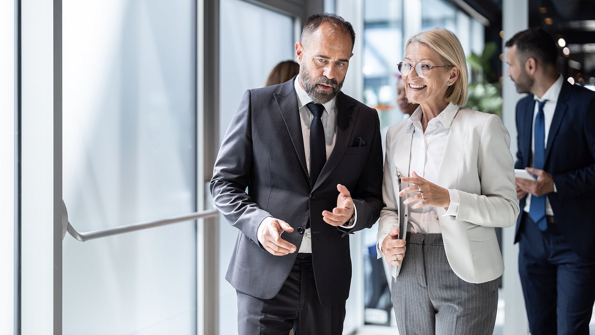 Two business leaders talking