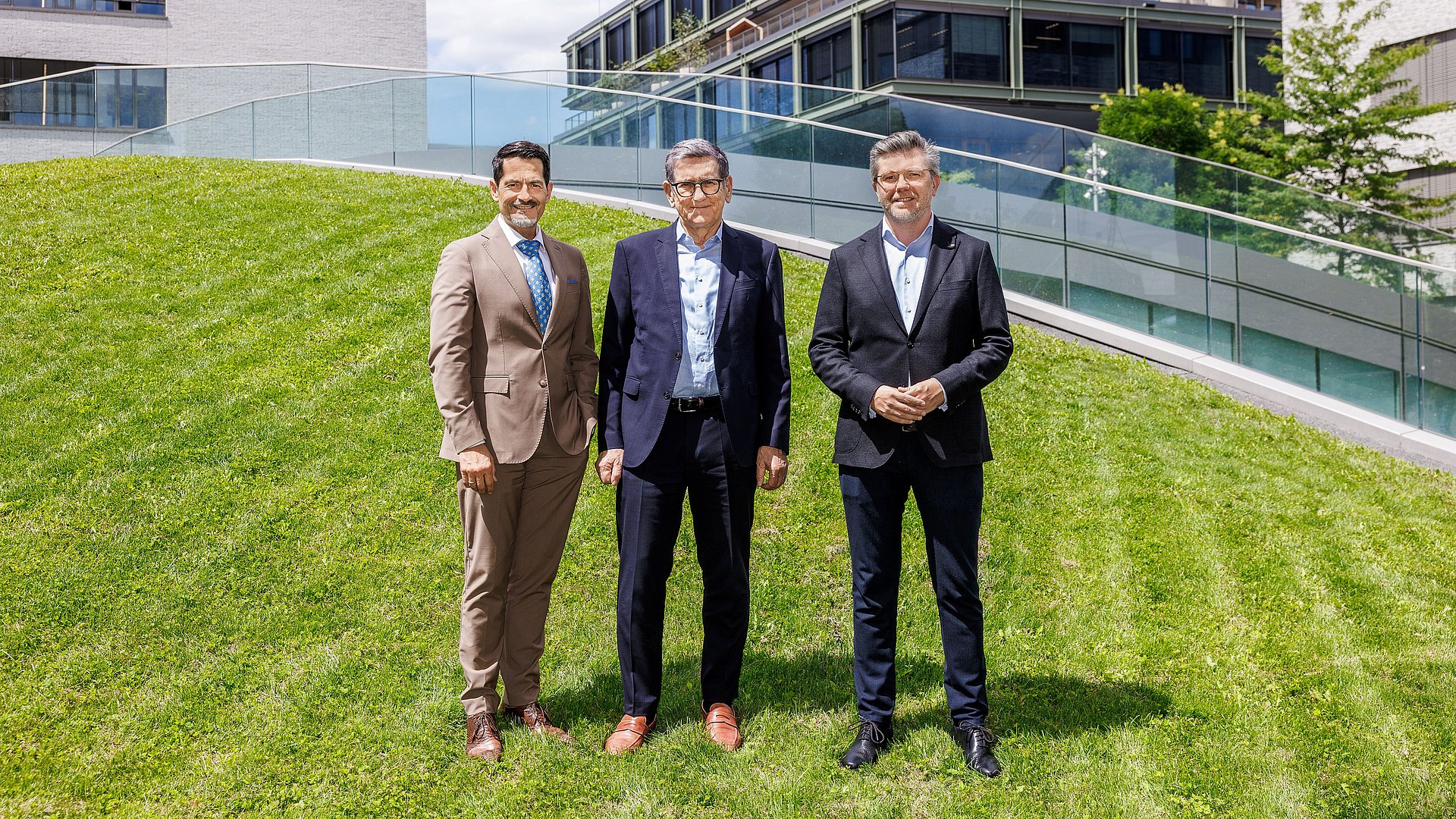 TUM President Prof. Thomas F. Hofmann, Prof. Reinhold R. Geilsdörfer, Chairman and CEO of DSS and Prof. Ali Sunyaev, Vice President of TUM Campus Heilbronn