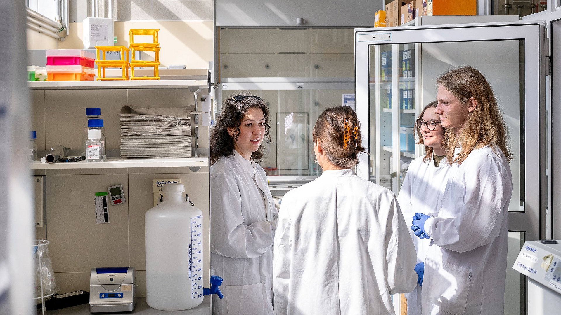 Students at the lab