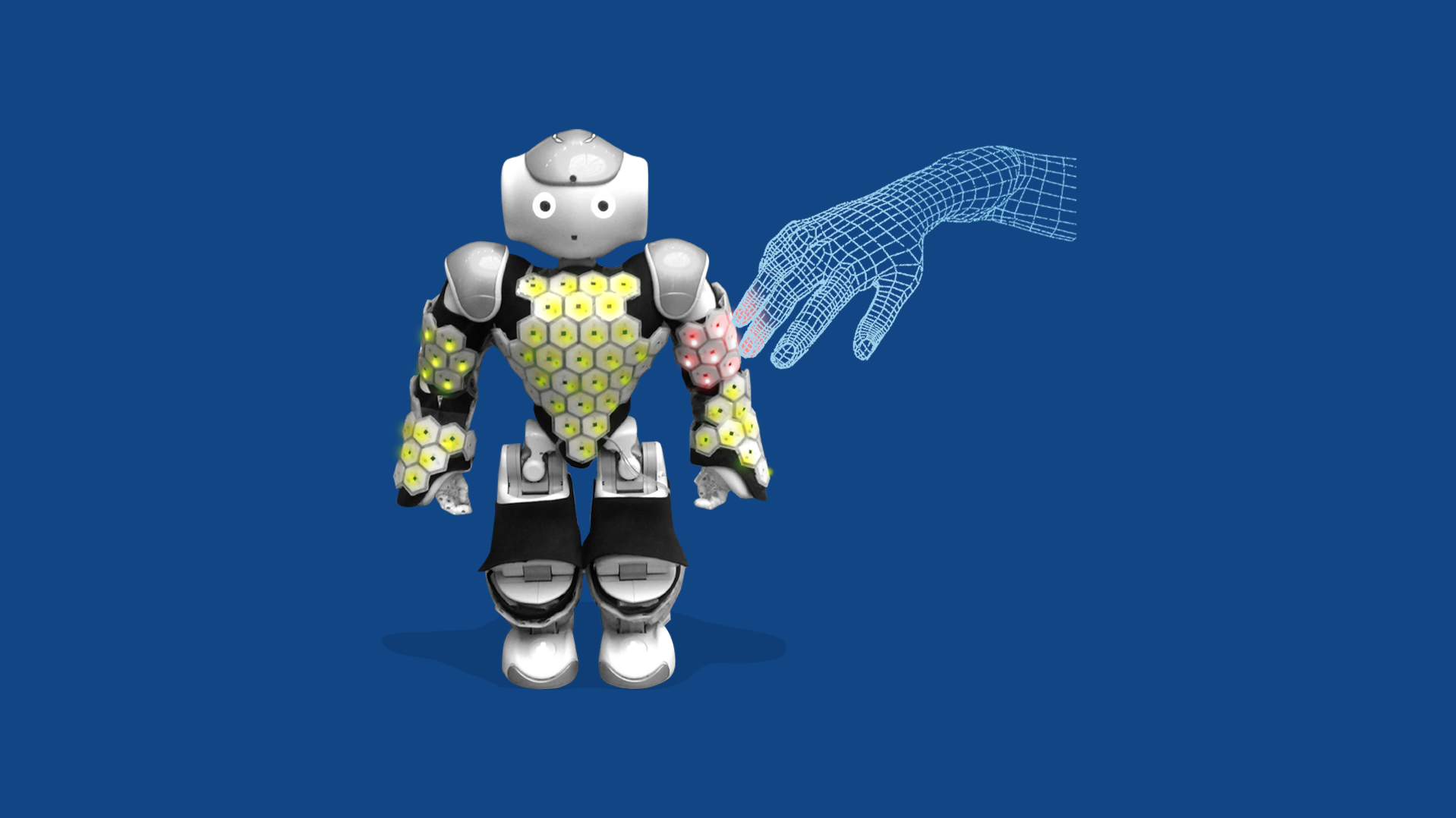NAO robot with sensor skin by the TUM Institute for Cognitive Systems