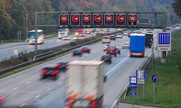 Freeway with speed limit