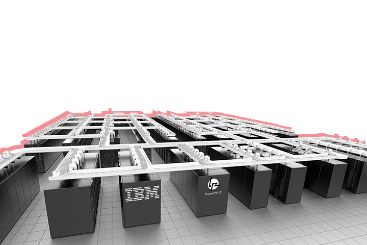 Rendering of the SuperMUC at the LRZ