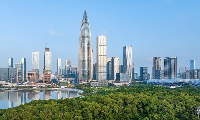 Skyline of the city of Shenzhen in southern China