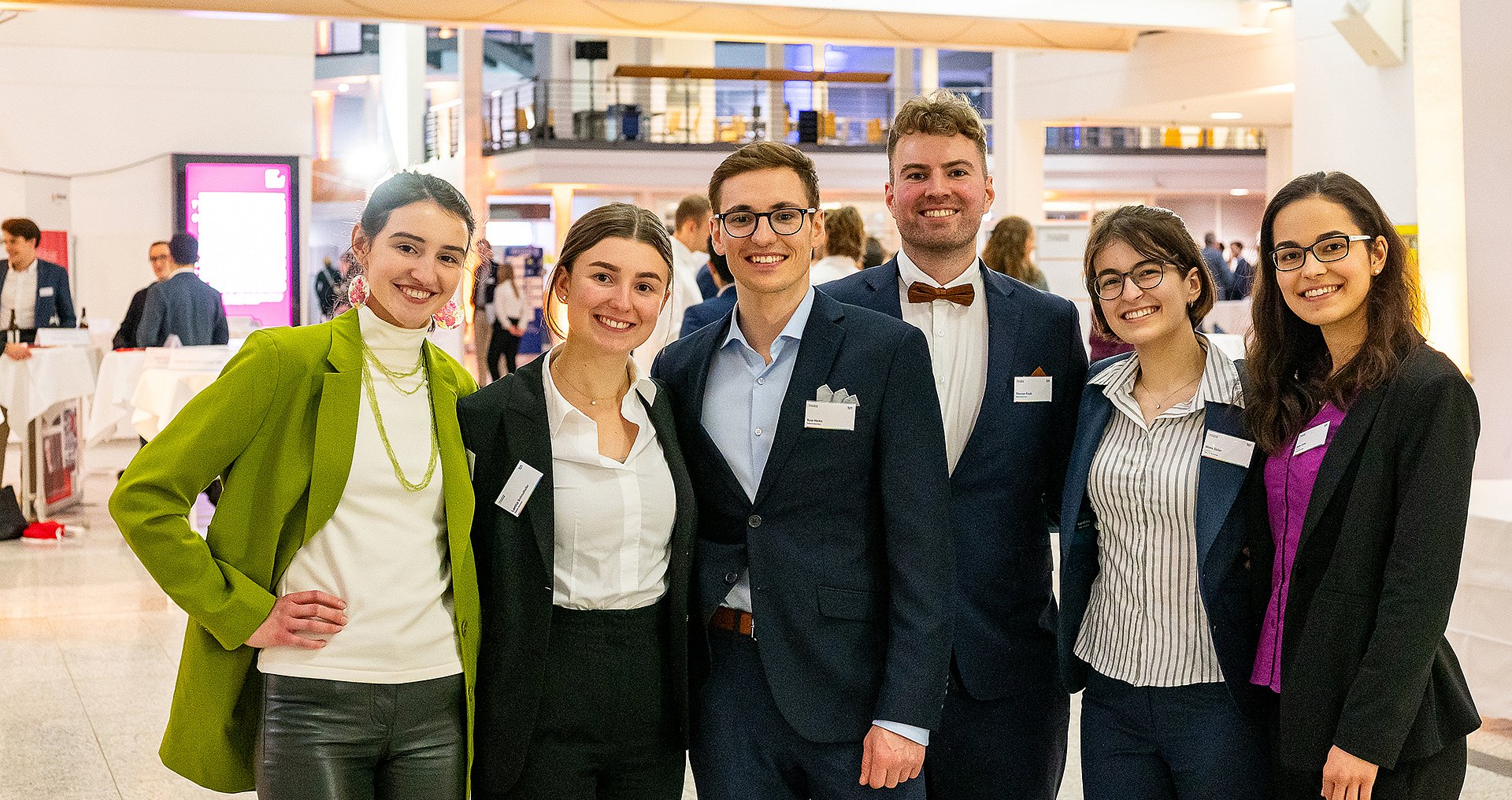 Group photo with four women and two men. they are students who are involved in the Talent Donations initiative